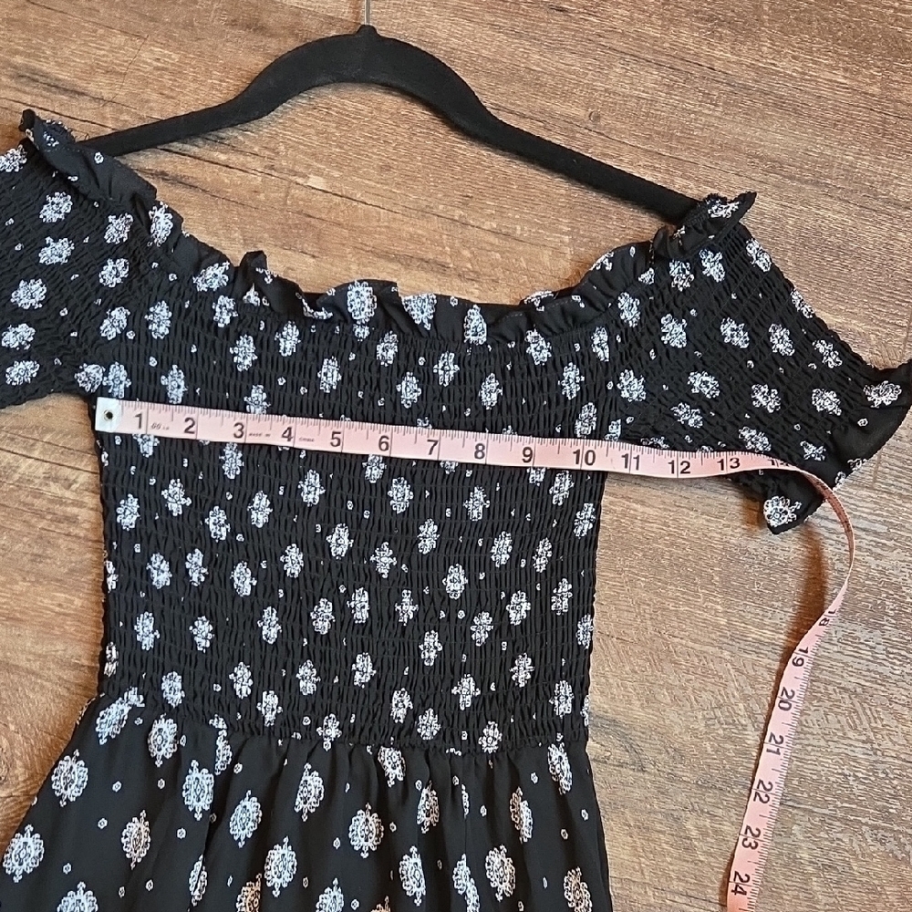 Blue Rain High Low Dress Black With White  Ruffled Tiered Junior Size Medium - Picture 8 of 13
